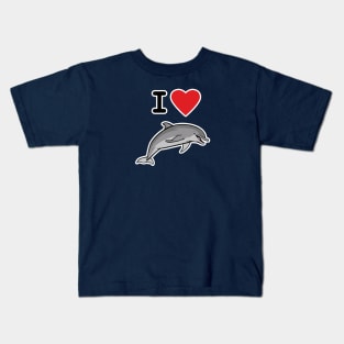 I Love Bottlenose Dolphins Kids T-Shirt